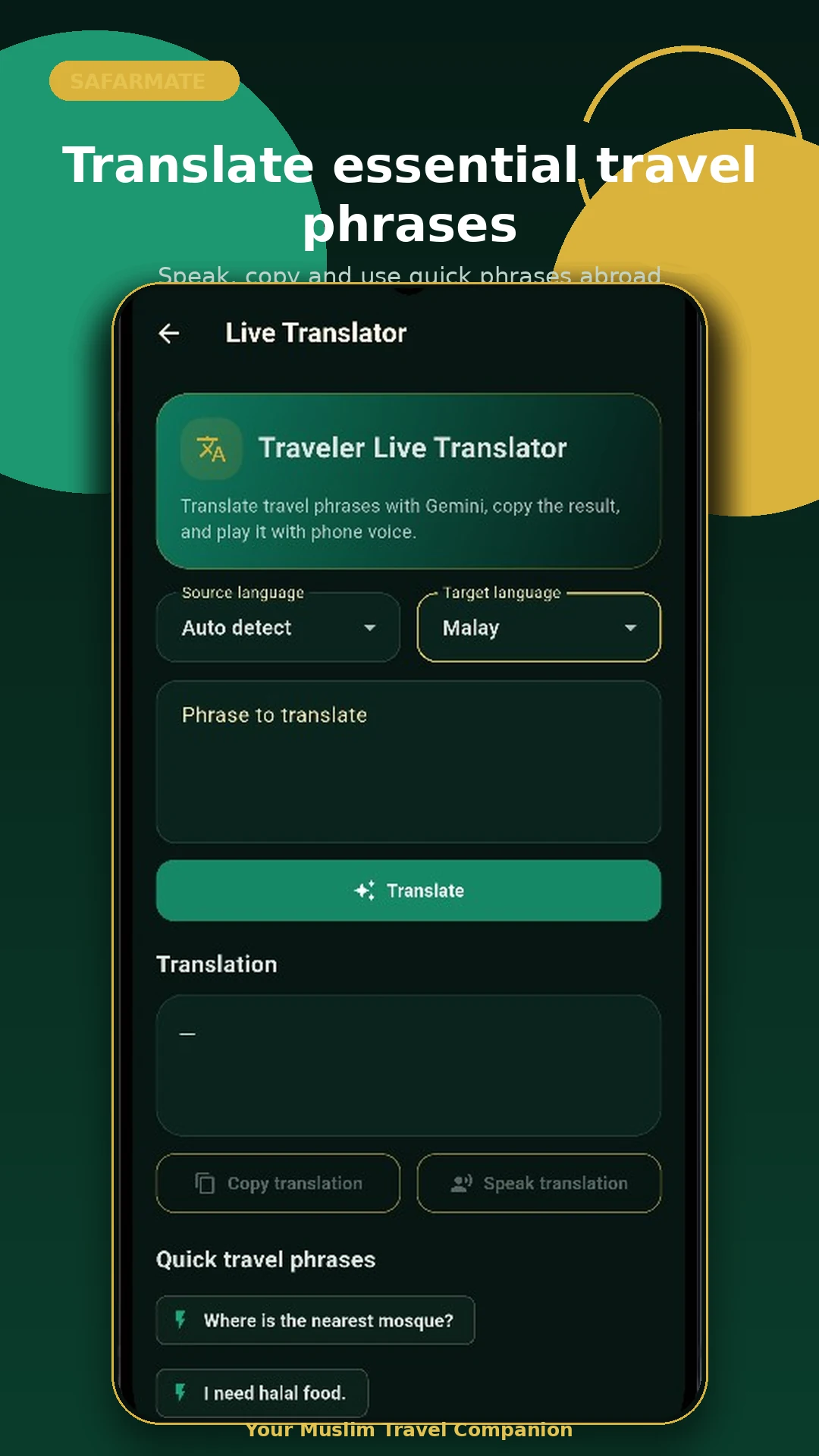SafarMate live travel translator
